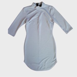 Grey Boohoo Bodycon Mock Neck Dress